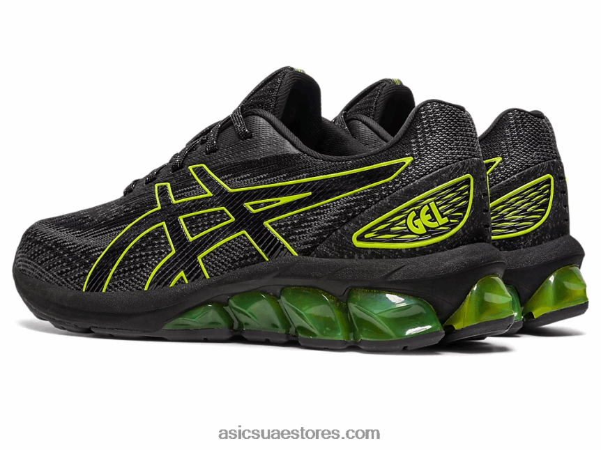 Asics أسود / نيون الجير هلام الكم 180 السابع المدرسة الابتدائية 2N24DJ4300