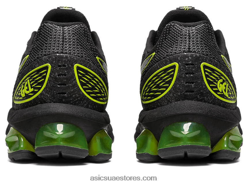 Asics أسود / نيون الجير هلام الكم 180 السابع المدرسة الابتدائية 2N24DJ4300