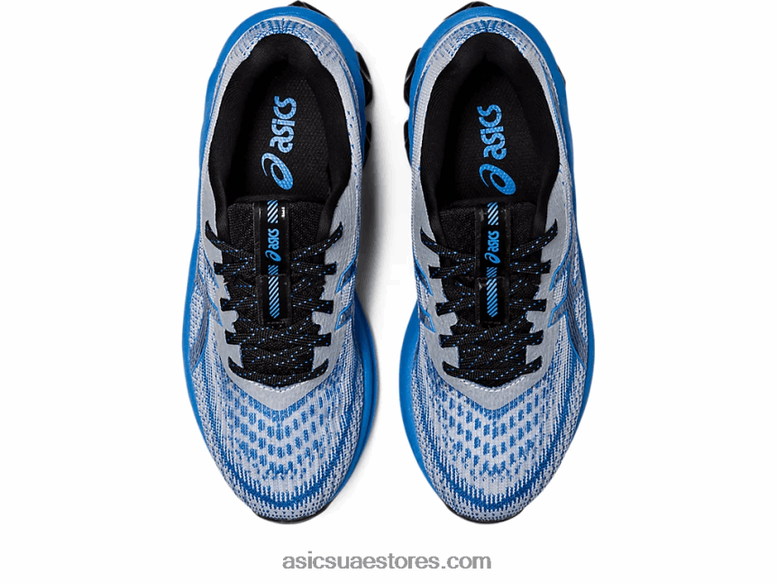 Asics الساحل الأزرق / الرمادي الجليدي هلام الكم 180 السابع المدرسة الابتدائية 2N24DJ4366