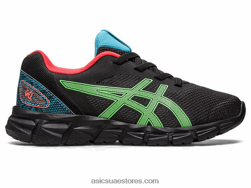 Asics أسود / أبو بريص أخضر مرحلة ما قبل المدرسة هلام الكم لايت الثاني 2N24DJ4295