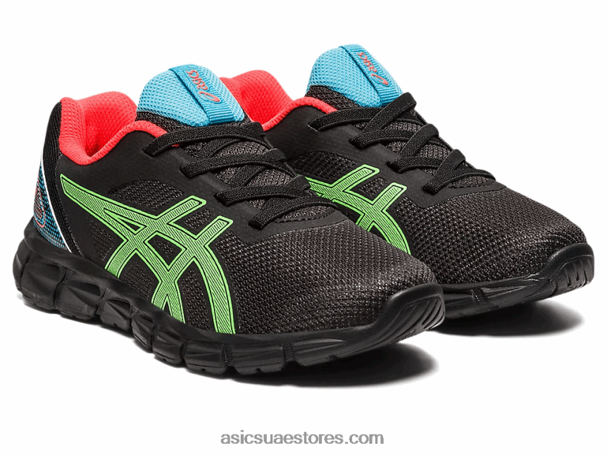 Asics أسود / أبو بريص أخضر مرحلة ما قبل المدرسة هلام الكم لايت الثاني 2N24DJ4295