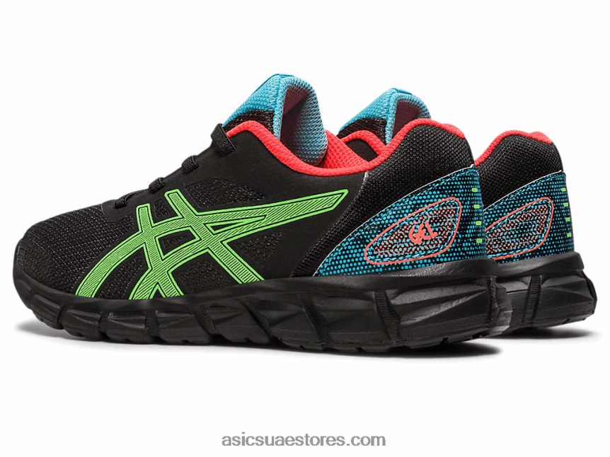 Asics أسود / أبو بريص أخضر مرحلة ما قبل المدرسة هلام الكم لايت الثاني 2N24DJ4295