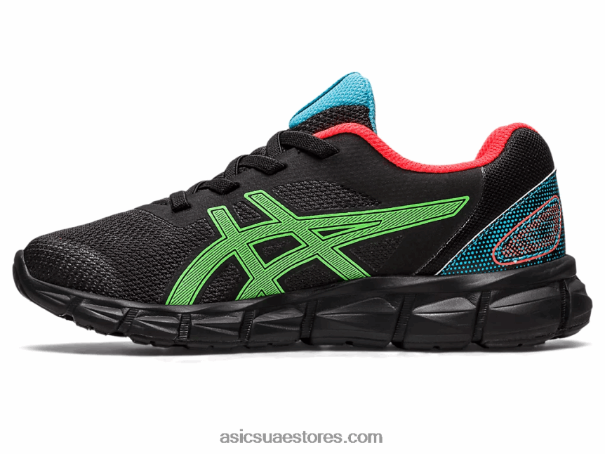 Asics أسود / أبو بريص أخضر مرحلة ما قبل المدرسة هلام الكم لايت الثاني 2N24DJ4295