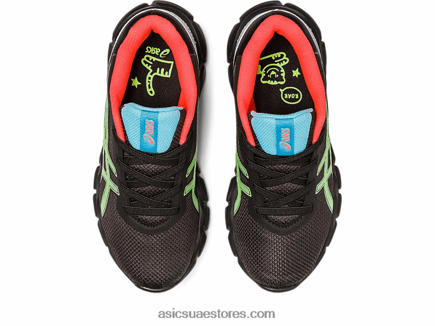 Asics أسود / أبو بريص أخضر مرحلة ما قبل المدرسة هلام الكم لايت الثاني 2N24DJ4295