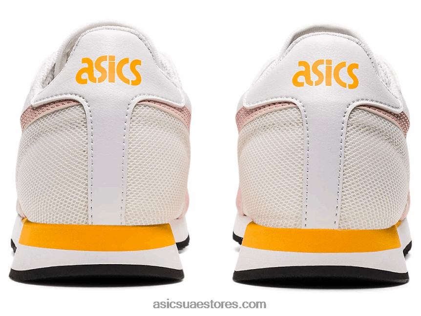 Asics أبيض / خوخ زنجبيل نمر عداء المدرسة الابتدائية 2N24DJ4450