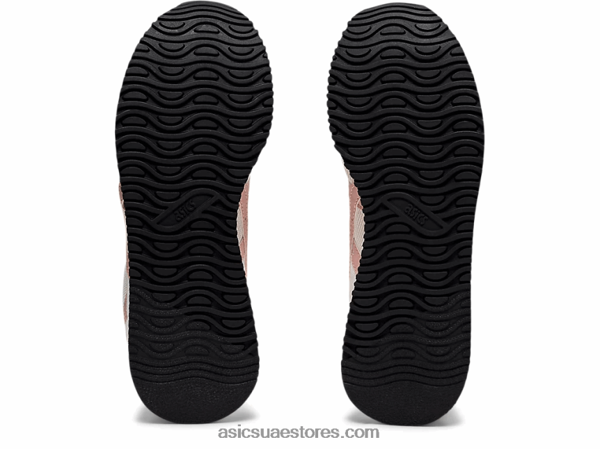 Asics أبيض / خوخ زنجبيل نمر عداء المدرسة الابتدائية 2N24DJ4450