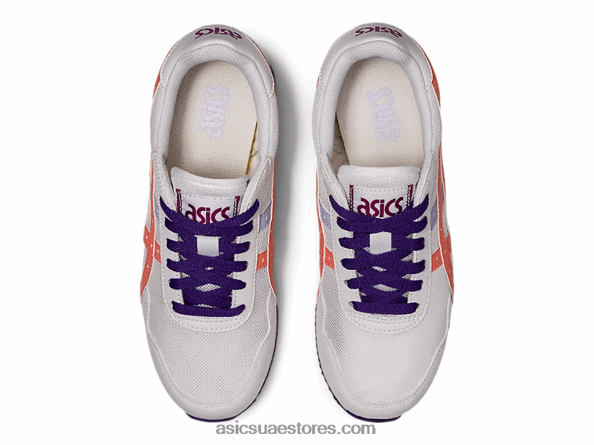 Asics أبيض / جوافة نمر عداء المدرسة الابتدائية 2N24DJ4499
