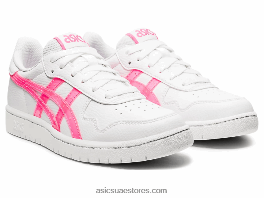 Asics أبيض / وردي ساخن مدرسة اليابان الابتدائية 2N24DJ4552
