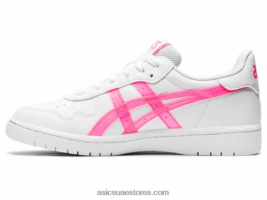 Asics أبيض / وردي ساخن مدرسة اليابان الابتدائية 2N24DJ4552