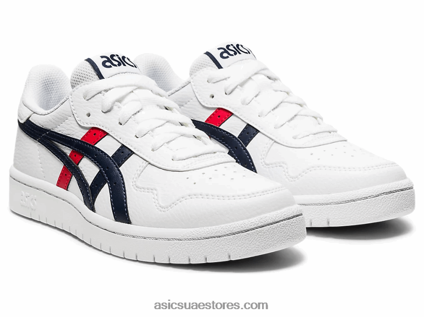Asics أبيض / أحمر كلاسيكي مدرسة اليابان الابتدائية 2N24DJ4560