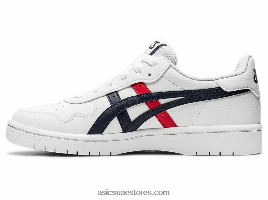 Asics أبيض / أحمر كلاسيكي مدرسة اليابان الابتدائية 2N24DJ4560