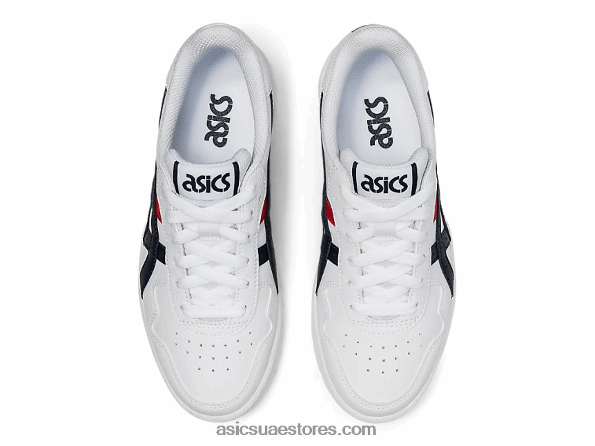 Asics أبيض / أحمر كلاسيكي مدرسة اليابان الابتدائية 2N24DJ4560