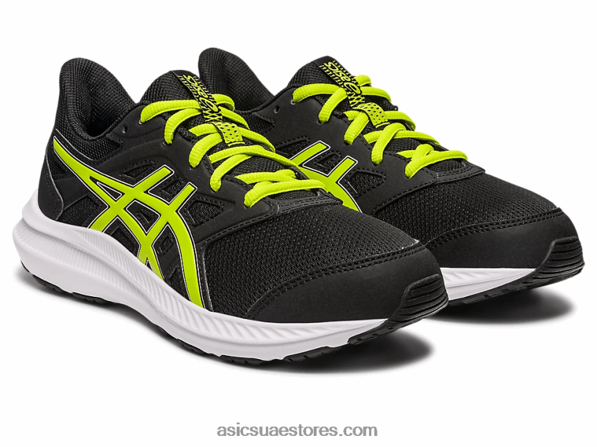 Asics أسود / قشر الليمون هزة 4 المرحلة الابتدائية 2N24DJ4268