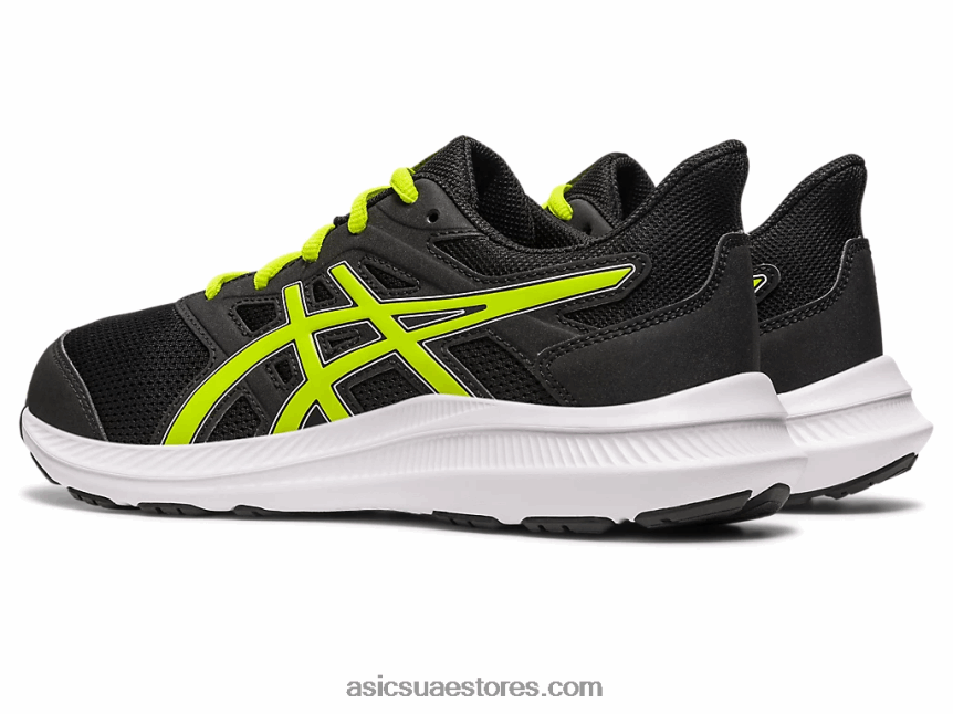 Asics أسود / قشر الليمون هزة 4 المرحلة الابتدائية 2N24DJ4268