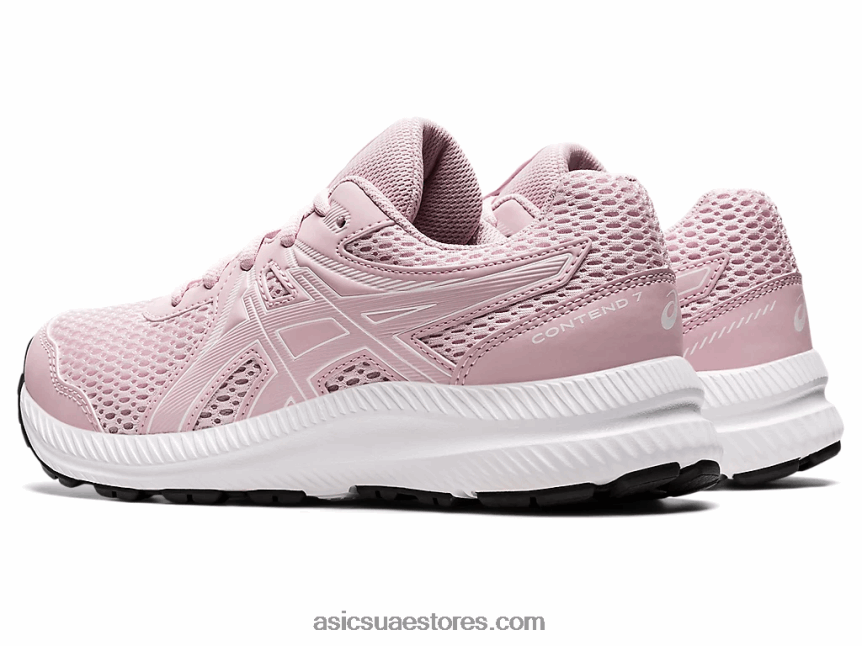 Asics بالكاد ارتفع / أبيض تتعامل مع 7 مدرسة ابتدائية 2N24DJ4476