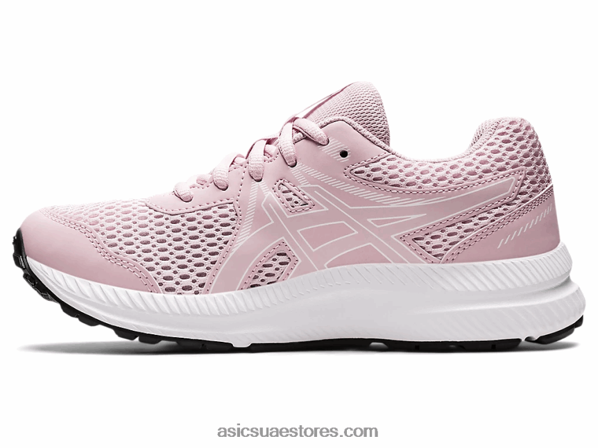 Asics بالكاد ارتفع / أبيض تتعامل مع 7 مدرسة ابتدائية 2N24DJ4476
