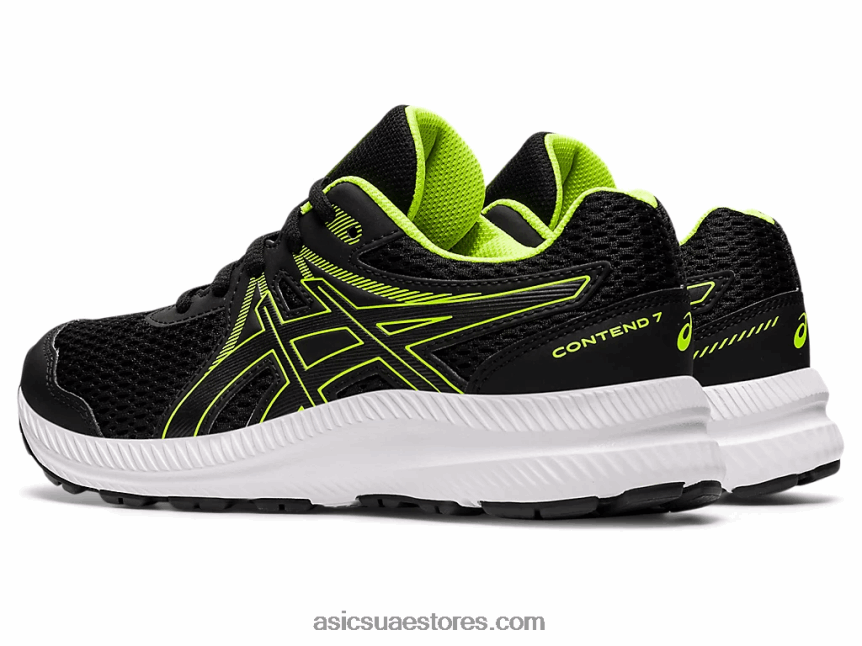 Asics أسود / أخضر خطر تتعامل مع 7 مدرسة ابتدائية 2N24DJ4486