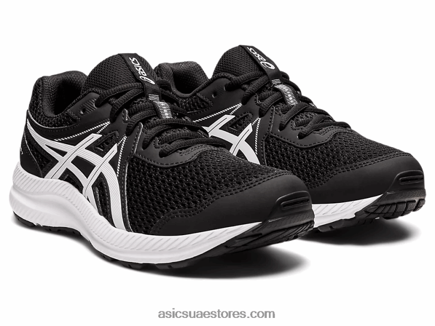 Asics أسود / أبيض تتعامل مع 7 مدرسة ابتدائية 2N24DJ4542