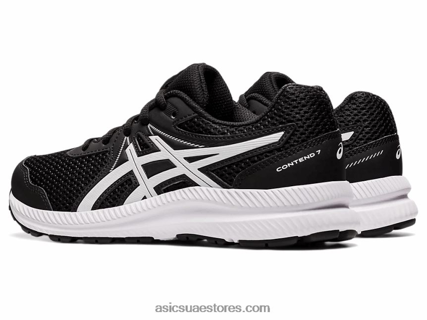 Asics أسود / أبيض تتعامل مع 7 مدرسة ابتدائية 2N24DJ4542