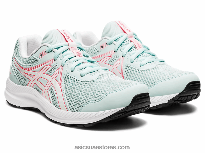 Asics الملاك أكوا / أبيض تتعامل مع 7 مدرسة ابتدائية 2N24DJ4548
