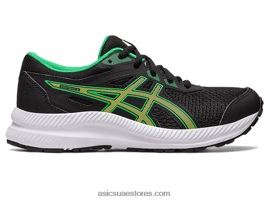 Asics أسود / قشر الليمون تتعامل مع 8 مدرسة ابتدائية 2N24DJ4246