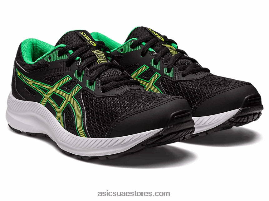 Asics أسود / قشر الليمون تتعامل مع 8 مدرسة ابتدائية 2N24DJ4246