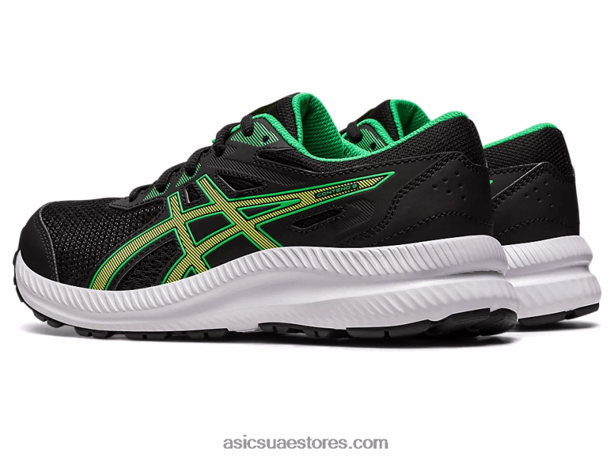 Asics أسود / قشر الليمون تتعامل مع 8 مدرسة ابتدائية 2N24DJ4246