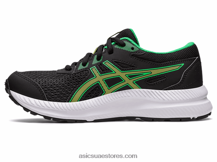 Asics أسود / قشر الليمون تتعامل مع 8 مدرسة ابتدائية 2N24DJ4246