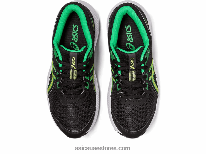 Asics أسود / قشر الليمون تتعامل مع 8 مدرسة ابتدائية 2N24DJ4246