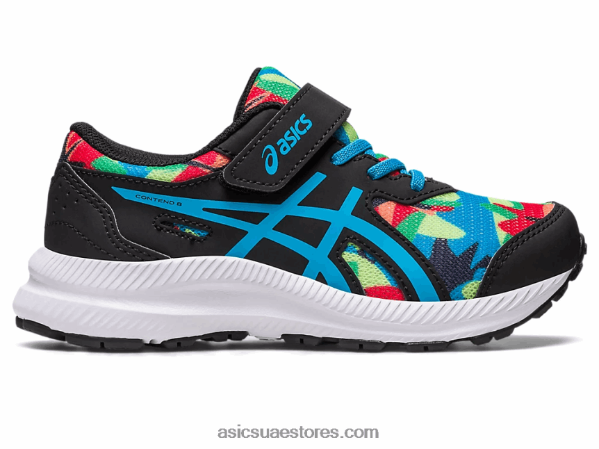 Asics أسود / أزرق الجزيرة تتعامل مع 8 مرحلة ما قبل المدرسة 2N24DJ4247