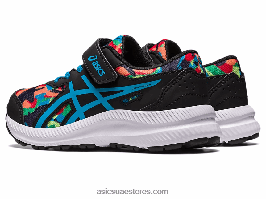 Asics أسود / أزرق الجزيرة تتعامل مع 8 مرحلة ما قبل المدرسة 2N24DJ4247