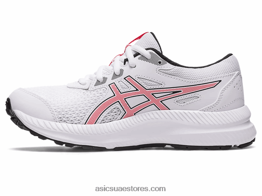 Asics أبيض / أحمر كهربائي تتعامل مع 8 مدرسة ابتدائية 2N24DJ4281