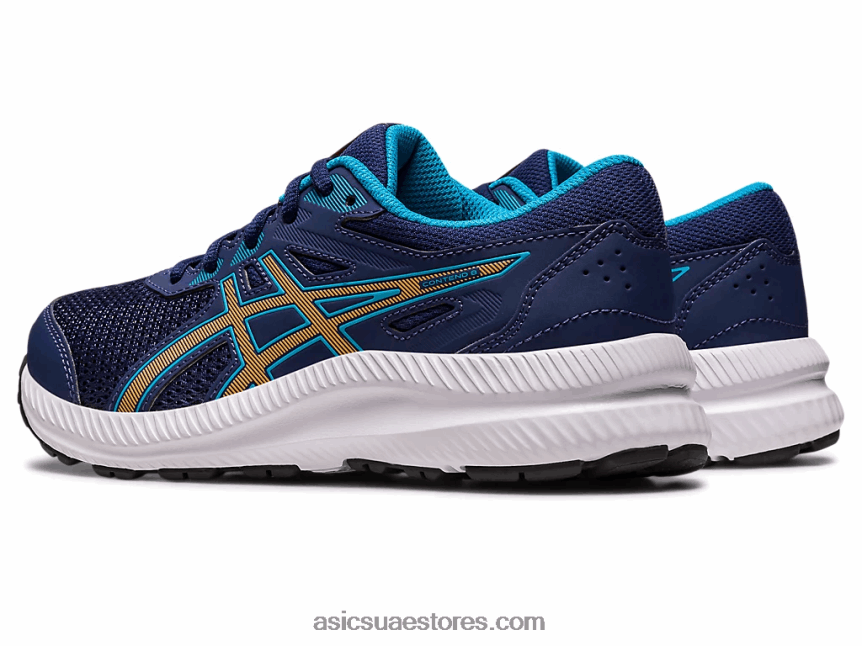 Asics أزرق نيلي / شمس خوخ تتعامل مع 8 مدرسة ابتدائية 2N24DJ4286