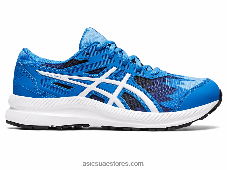 Asics أزرق كهربائي / أبيض تتعامل مع 8 مدرسة ابتدائية 2N24DJ4345