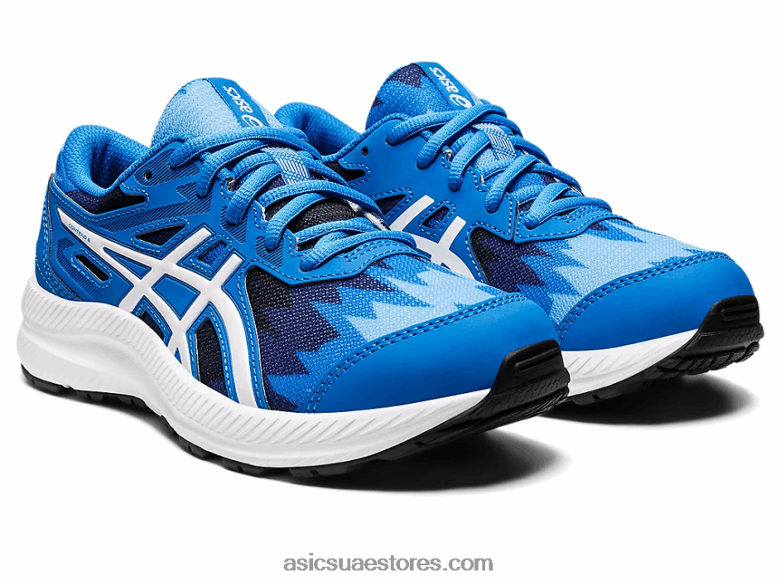 Asics أزرق كهربائي / أبيض تتعامل مع 8 مدرسة ابتدائية 2N24DJ4345
