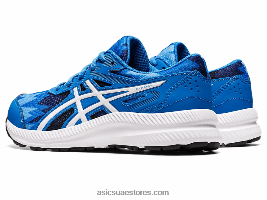 Asics أزرق كهربائي / أبيض تتعامل مع 8 مدرسة ابتدائية 2N24DJ4345