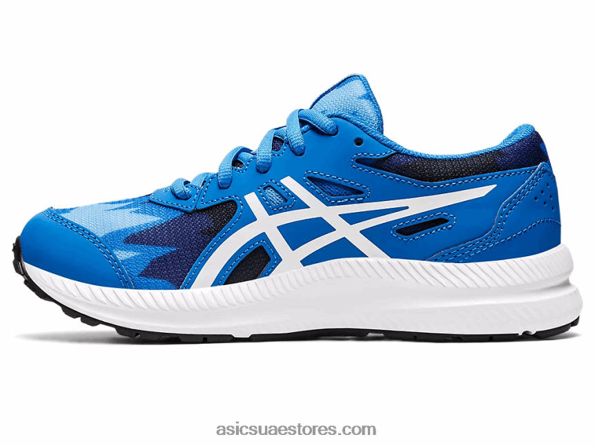 Asics أزرق كهربائي / أبيض تتعامل مع 8 مدرسة ابتدائية 2N24DJ4345
