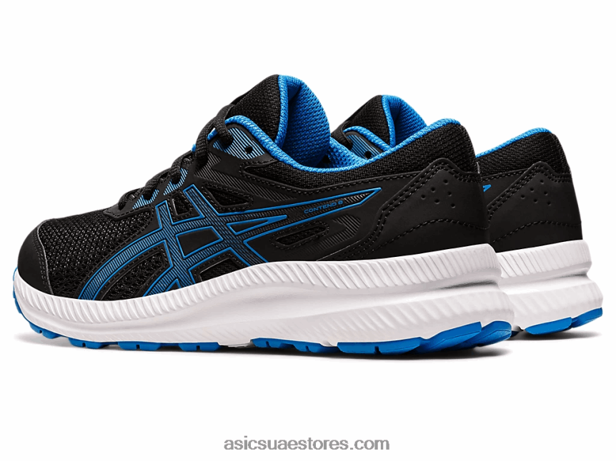 Asics أسود / أزرق كهربائي تتعامل مع 8 مدرسة ابتدائية 2N24DJ4394