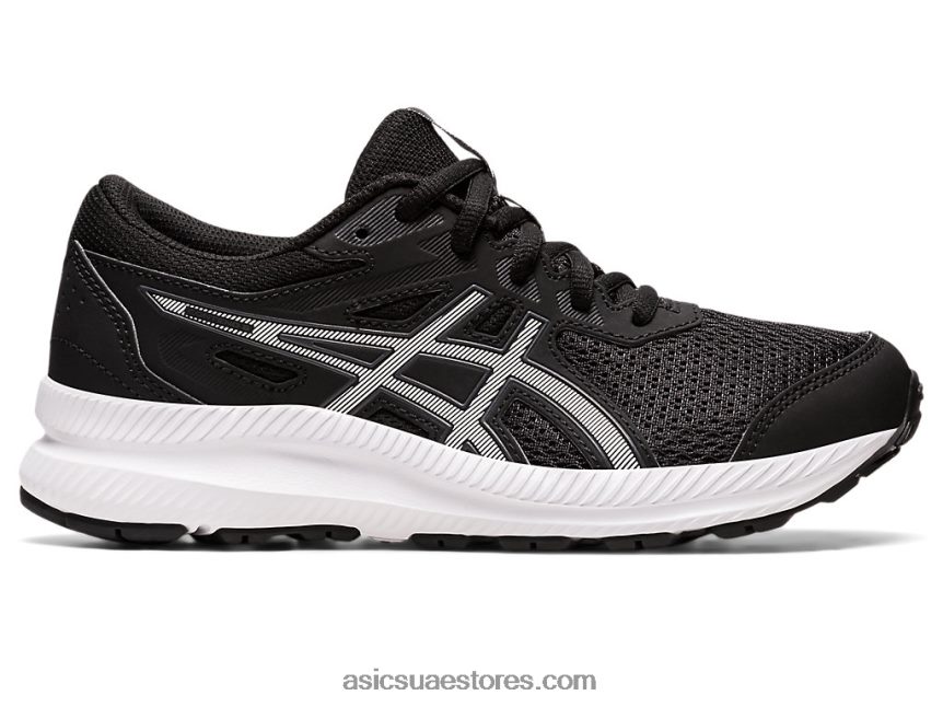 Asics أسود / أبيض تتعامل مع 8 مدرسة ابتدائية 2N24DJ4395