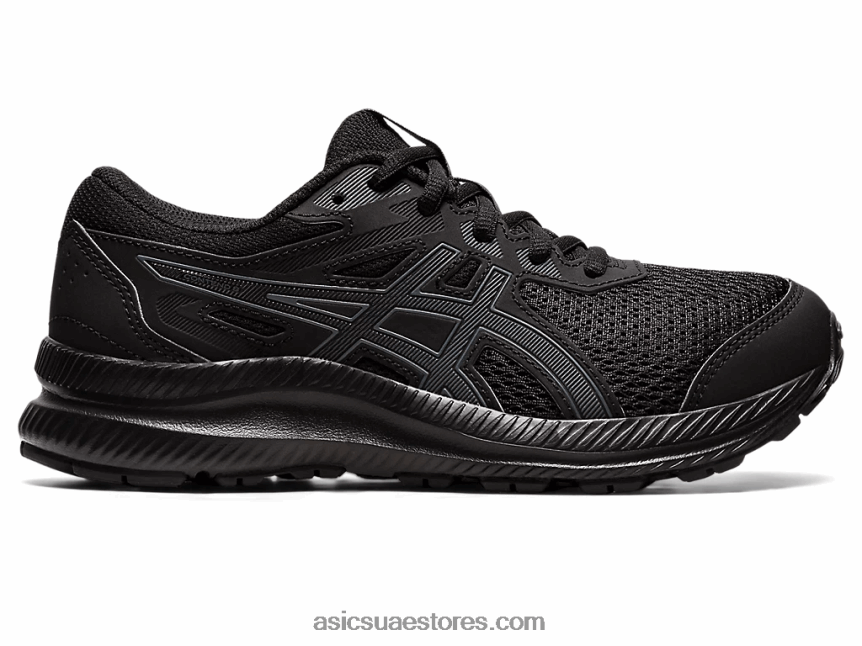 Asics أسود / رمادي الناقل تتعامل مع 8 مدرسة ابتدائية 2N24DJ4402