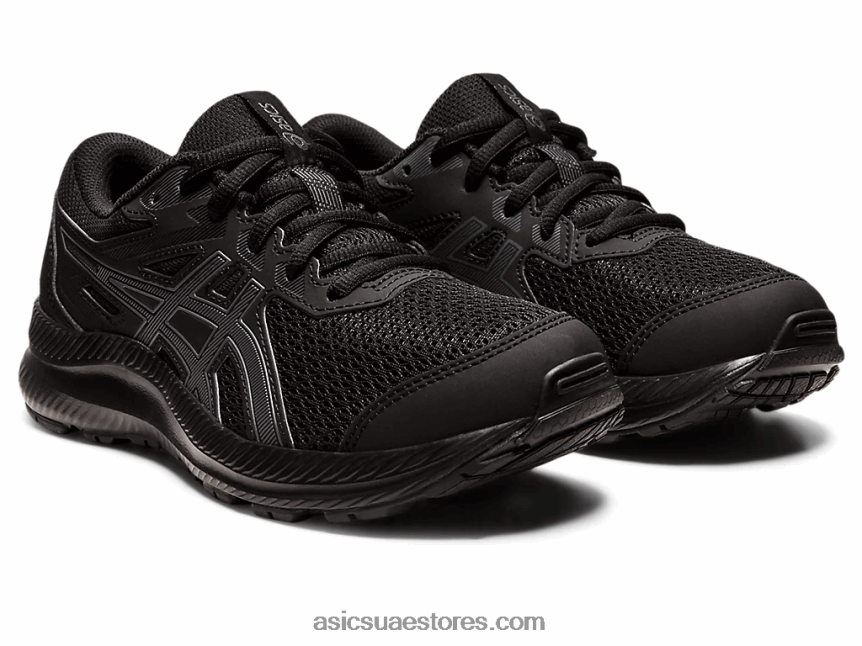 Asics أسود / رمادي الناقل تتعامل مع 8 مدرسة ابتدائية 2N24DJ4402