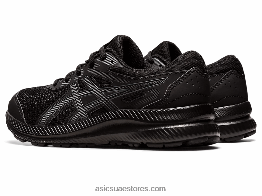 Asics أسود / رمادي الناقل تتعامل مع 8 مدرسة ابتدائية 2N24DJ4402