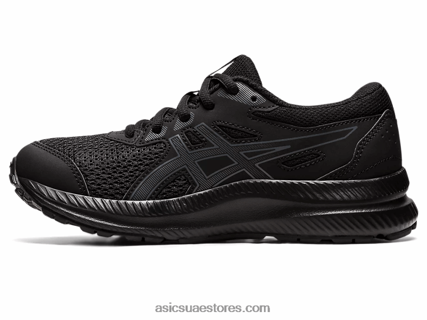 Asics أسود / رمادي الناقل تتعامل مع 8 مدرسة ابتدائية 2N24DJ4402