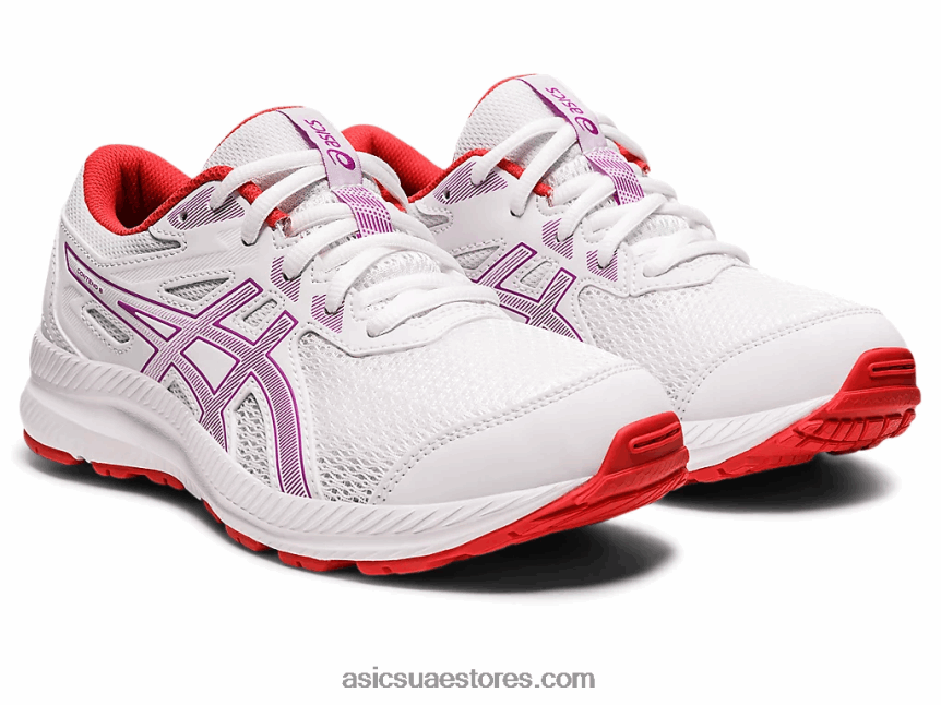 Asics سحلبية بيضاء تتعامل مع 8 مدرسة ابتدائية 2N24DJ4404