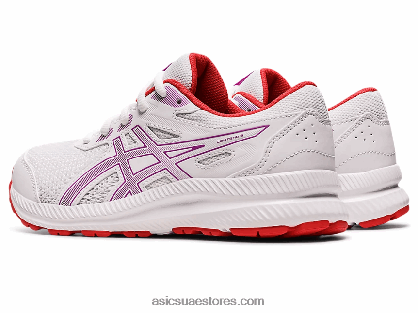 Asics سحلبية بيضاء تتعامل مع 8 مدرسة ابتدائية 2N24DJ4404