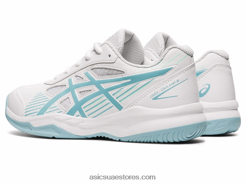 Asics أبيض / دخان أزرق لعبة هلام المدرسة الابتدائية 8 2N24DJ4408