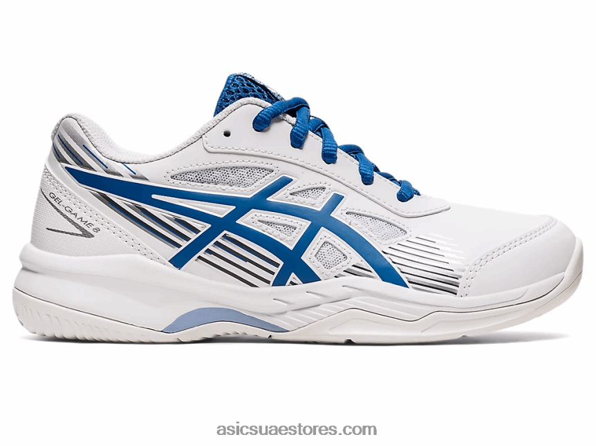Asics محرك أبيض / بحيرة لعبة هلام المدرسة الابتدائية 8 2N24DJ4429