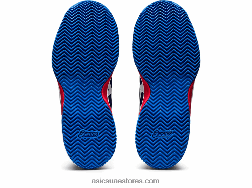 Asics الغوص الأزرق / الأبيض هلام القرار 8 الطين المدرسة الابتدائية 2N24DJ4430