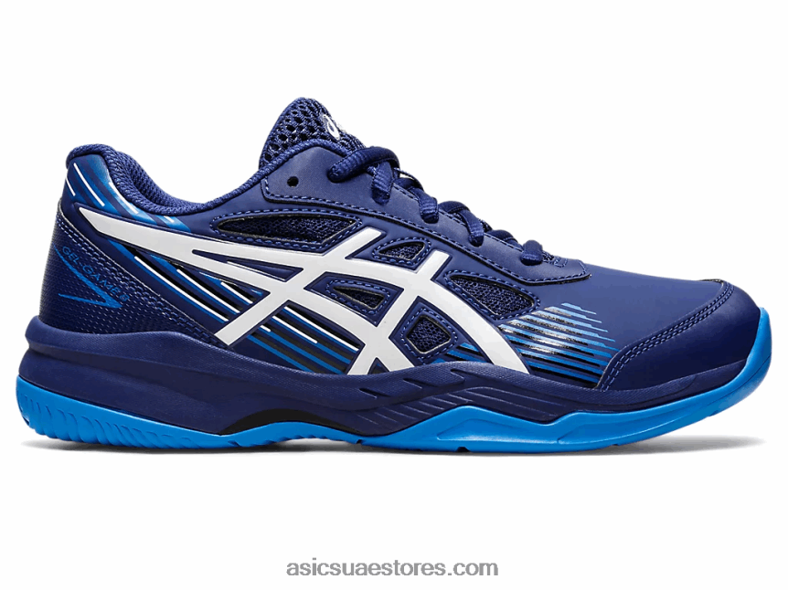 Asics الغوص الأزرق / الأبيض لعبة هلام المدرسة الابتدائية 8 2N24DJ4435
