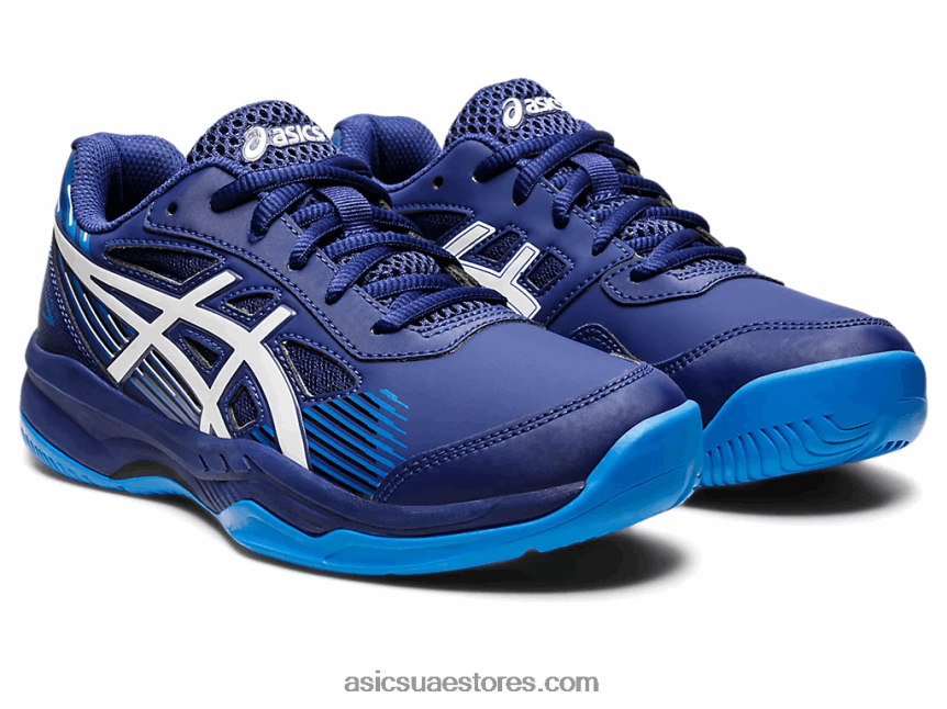 Asics الغوص الأزرق / الأبيض لعبة هلام المدرسة الابتدائية 8 2N24DJ4435